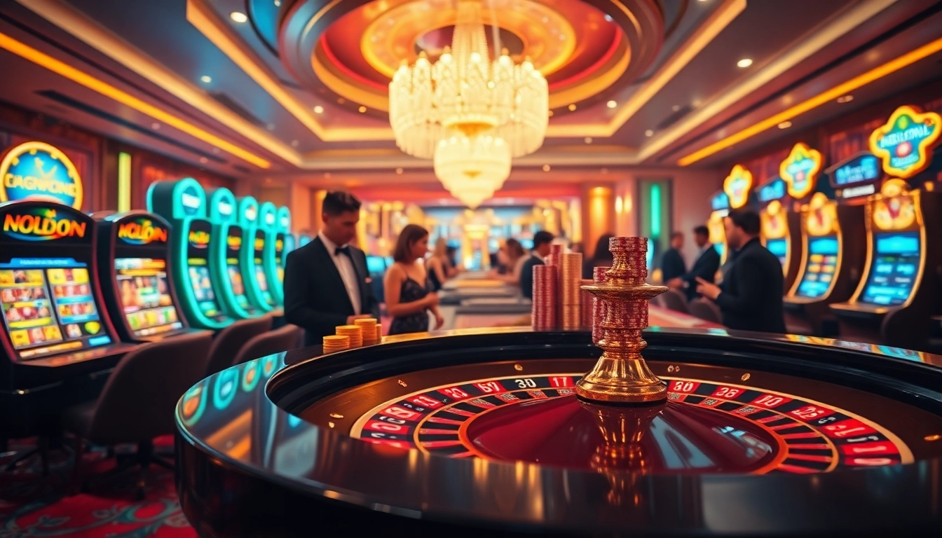 Experience thrilling gameplay at uk88 with vibrant casino tables, exciting slot machines, and engaged players.