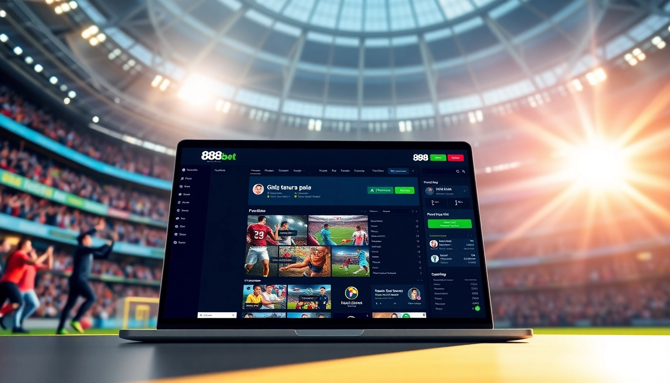 Dynamic betting interface of 888b.bet with vibrant sports visuals.