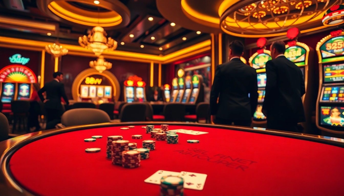 Experience the thrill of gambling at 88vv's luxurious casino featuring vibrant poker games.