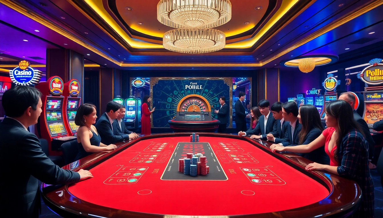 Experience thrilling gaming at dom88.us.com with an elegant casino scene featuring exciting baccarat action.