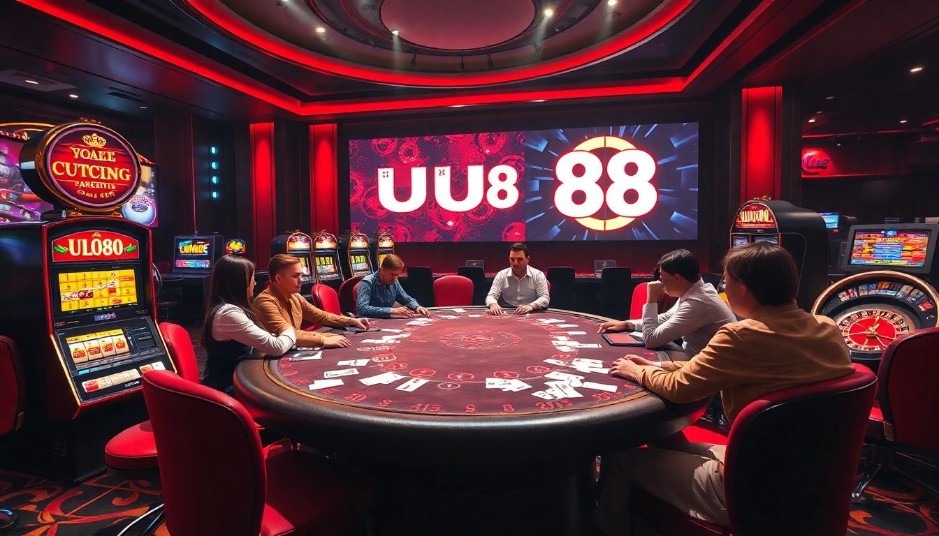 Experience thrilling gameplay at UU88's vibrant casino tables and slot machines.
