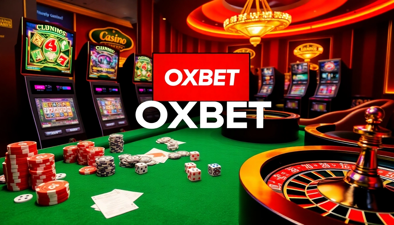 Experience OXBET excitement with dazzling casino games and betting elements amid a luxurious atmosphere.