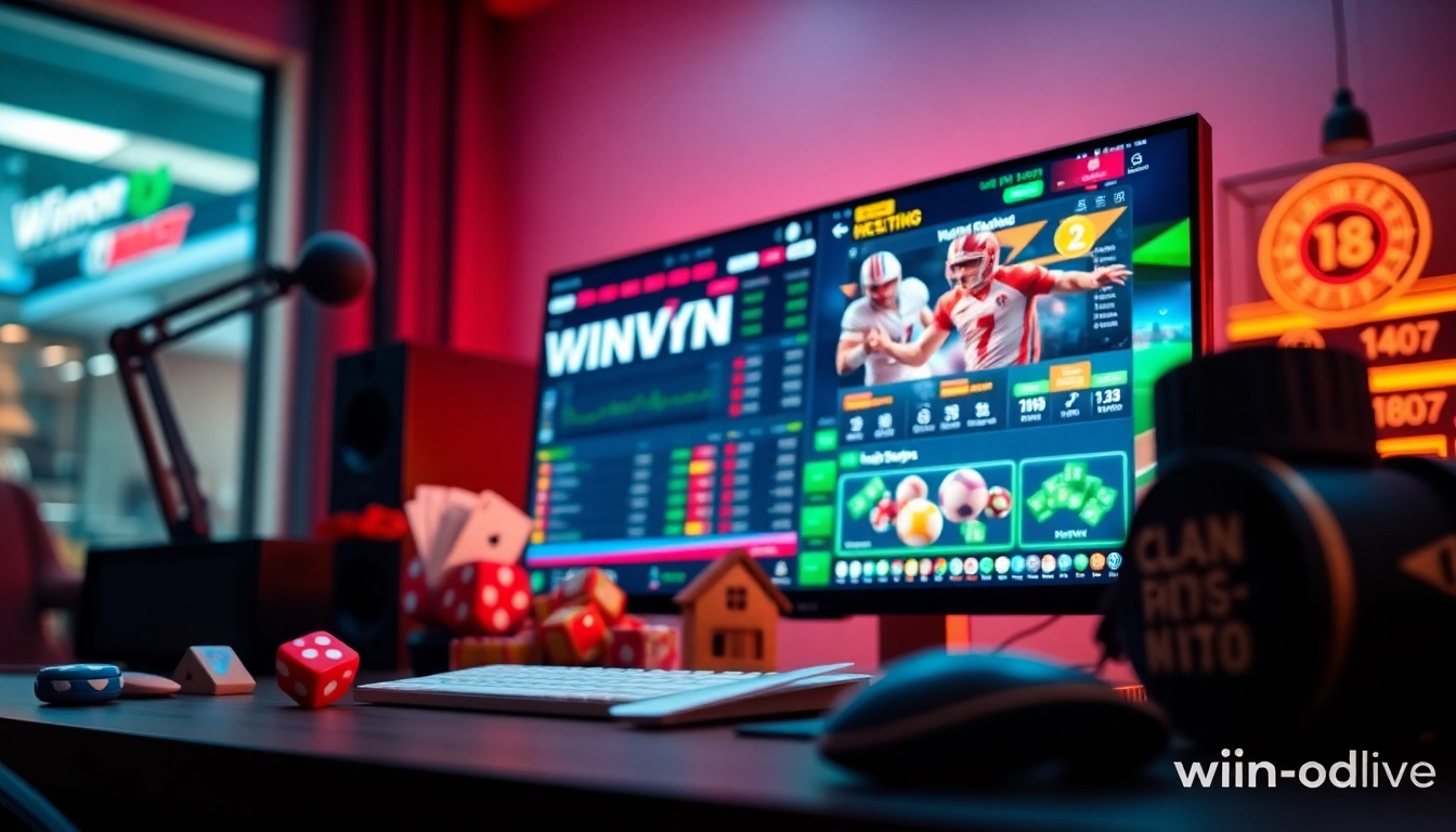 Experience the excitement of online betting with WINVN88's vibrant gaming interface featuring sports and casino games.